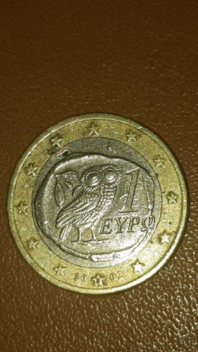 Moneta euro grecia civetta - 1,